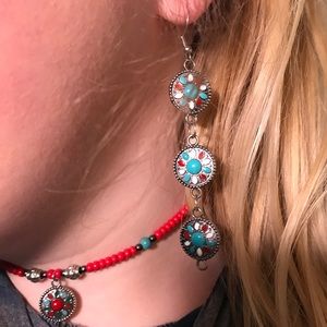 Hand made metal dangle earrings